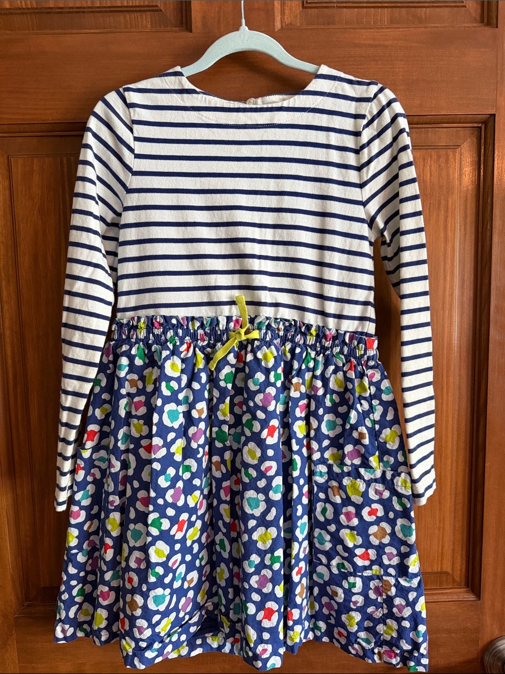 Boden Girls' Navy Stripe & Floral Skater Dress